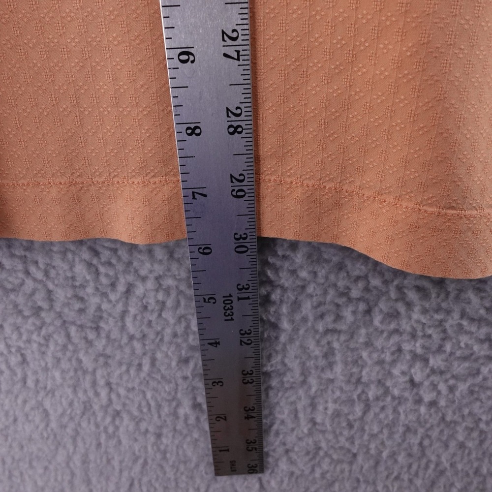 Tommy Bahama Mens  L Silk Camp Shirt Peach Textured Short Sleeve embroidered - Picture 6 of 7